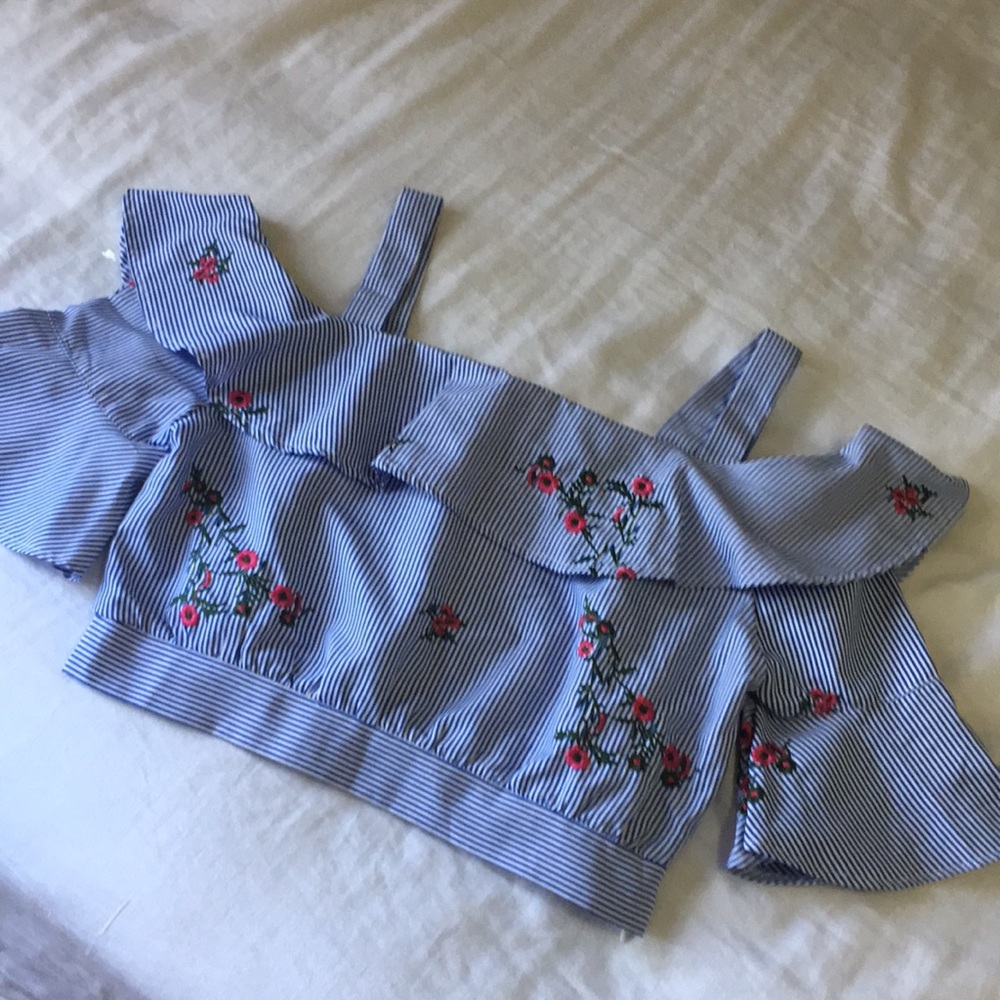 Embroidered crop top